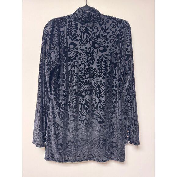 SOFT SURROUNDINGS Walden Velvet Turtleneck, Black, Sz M - Picture 6 of 11